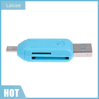 Laicee เครื่องอ่านการ์ด TF SD ขนาดเล็ก พร้อมพอร์ต USB Micro USB OTG สําหรับสมาร์ทโฟน