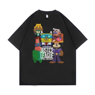 เสื้อยืด ขนาดใหญ่ พิมพ์ลาย Psycho Crucify Justice League | สีดํา | เสื้อเชิ้ต ลาย Spongebob Squarepants | เสื้อยืด ขนาดใ