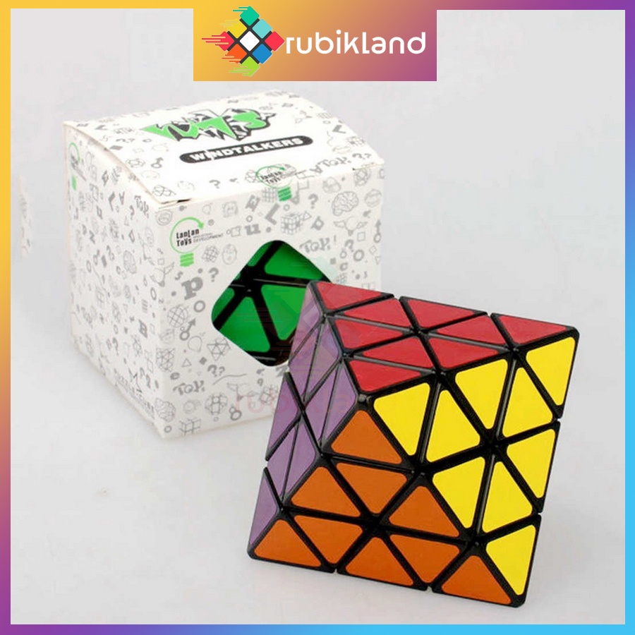 Rubik Variant Lanlan 4x4 8 แกน Skewb เพชร Octahedron Rubiks Cube 8 ด้านปกติ Octahedron ของเล่นทางปัญ