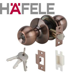 ลูกบิดประตูสแตนเลส สีทองแดง HAFELE 489.93.114 พร้อมกุญแจ3ดอก