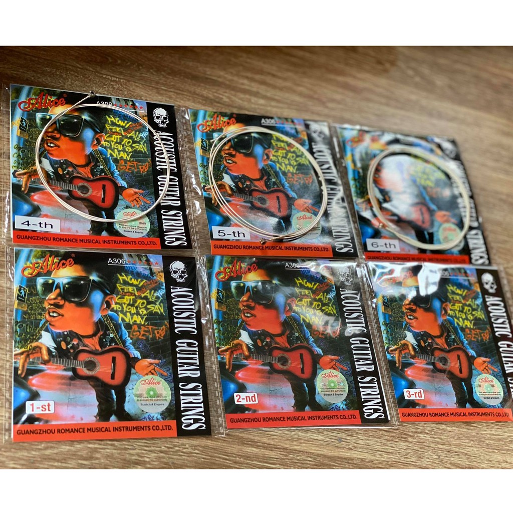 [พร้อมส่ง!] สายแยกกีต้าร์โปร่ง Alice รุ่น A306 สายแยก 1-6 เลือกเบอร์ได้ สายกีต้าร์โปร่ง สายแยกกีต้าร