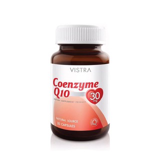 Vistra CoEnzyme Q10 30mg. วิสทร้า โคคิวเท็น 30เม็ด ริ้วรอย หัวใจ เหนียเพลีย