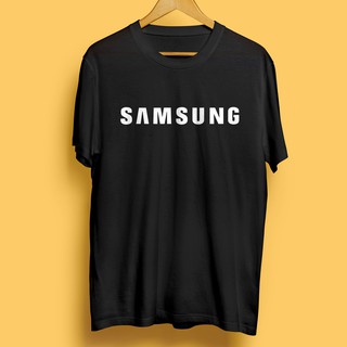 เสื้อยืดครอปเสื้อยืดแขนสั้น ผ้าฝ้าย พิมพ์ลายโลโก้ Samsung สําหรับผู้ชายS-5XL