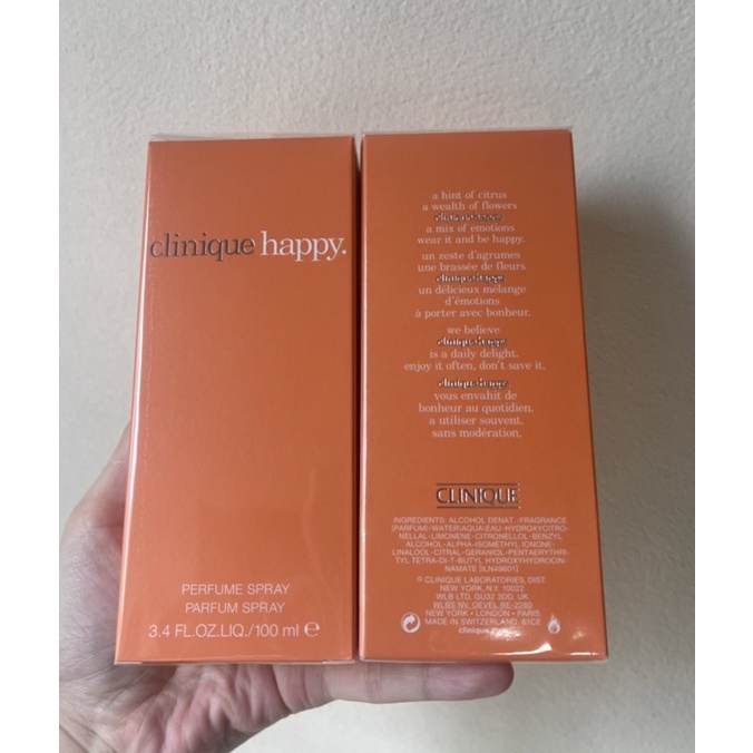 Clinique Happy Perfume Spray น้ำหอมขวดสเปรย์ 100ml ของแท้ ป้ายคิง