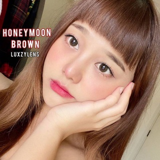 ⚡Luxzylens⚡Honeymoon Brown💥คอนแทคเลนส์mini💥คอนแทคเลนส์สายตา💥คอนแทคเลนส์กรองแสง💥แถมฟรีตลับทุกคู่