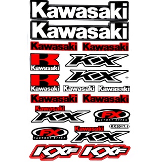 สติกเกอร์ RED KAWASAKI KXF รถมอเตอร์ไซค์ บิ๊กไบค์ รถยนต์ สติกเกอร์หมวก เนื้อPVC เคลือบเงา กันน้ำ กันแดด คุณภาพดี