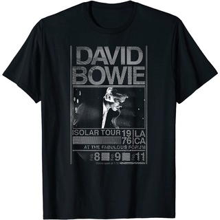 ROUNDคอลูกเรือNeckเสื้อยืด พิมพ์ลาย David Bowie Isolar Tour-4XL