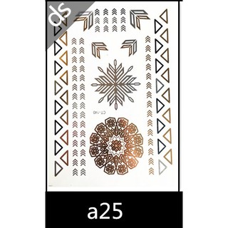 สติ๊กเกอร์ ลายสักโบฮีเมียนสีทอง Gold color Bohemian style Temporary tattoo Tattoo stickers