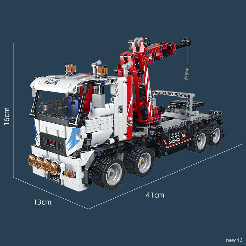 รถสปอร์ต MOC Building Block Crane Wrecker Car Technology Mechanical ...