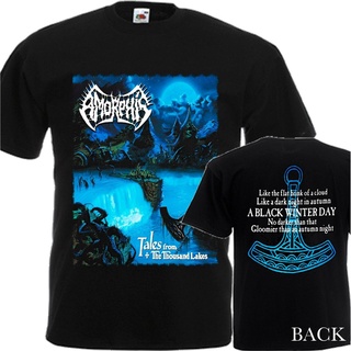 เสื้อยืดวินเทจเสื้อยืดคอกลม ผ้าฝ้าย พิมพ์ลาย Amorphis Tales From The Thousand Lakes Dtg สไตล์คลาสสิกS-4XL