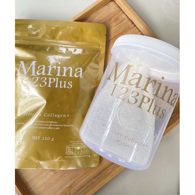 ทักหาแม่ค้าก่อนนะคะ //ส่งฟรี+แถมซองเล็ก‼️คอลลาเจน Marina 123 Plus