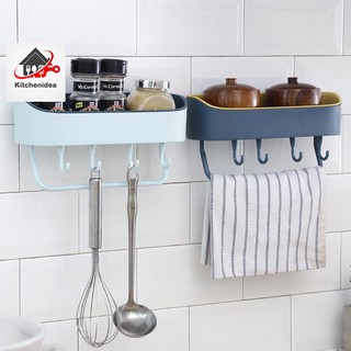 พร้อมส่งkitchenidea/ ชั้นวางของในห้องน้ำ ติดผนัง ชั้นวางของอเนกประสงค์