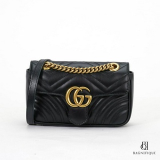 GUCCI MARMONT 22 BLACK CALF GHW