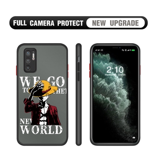 For Xiaomi Poco M3 Pro M3 Pro 5G เด็กชายการ์ตูนอะนิเมะ OnePiece Luffy Frosted โปร่งใสเคสใส่โทรศัพท์คลุมทั้งหมดกล้องป้องกันกรณีเคสโทรศัพท์