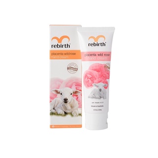 Rebirth-Placenta Wild Rose Hand Cream 75ml. ครีมทามือผสมรกแกะกลิ่นกุหลาบ