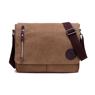 โปรโมชั่น : CS New Vintage Canvas Satchel Messenger Bag for Men Travel Shoulder Bag Crossbody School Bag for 13.3 Inch Laptop Chromebook Computer