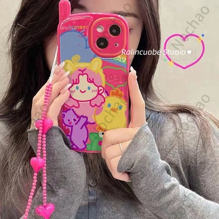 เคสโทรศัพท์มือถือ ลายกราฟฟิตี้ผู้หญิง ดอกกุหลาบ สีแดง สําหรับ iPhone14 pro max 11 12 13promax Xs Xr 7 8plus