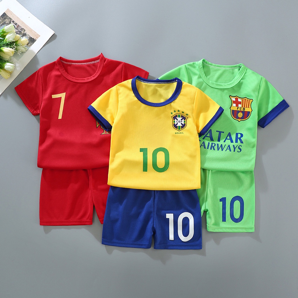 [ZY] 90-160  ชุดกีฬา เสื้อยืดแขนสั้น กางเกงขาสั้น ระบายอากาศ แบบแห้งเร็ว สไตล์เกาหลี สําหรับเด็ก