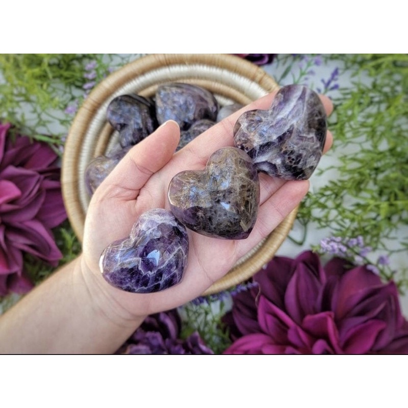 Natural Amethyst Chevron Heart Shape อเมทิสต์เชฟรอนหัวใจ Top High Quality | Amethyst enhancing the immune system