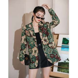 [SH0033] Vintage womens blazer เบลเซอร์ผู้หญิง สไตล์วินเทจ เสื้อคลุมผู้หญิงทรงสูท แฟชั่นผู้หญิง