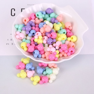 ลูกปัดพาสเทลรูปมิกกี้เมาส์ 14mm. (100g.)