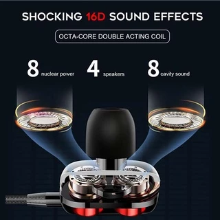 หูฟัง 9D HiFi หูฟังเล่นเกม หูฟังแบบสอดหู ไมโครโฟนคมชัด พร้อมปุ่มมัลติฟังก์ชัน ควบคุมทันใจ เบาสบาย ใช้งานง่าย Earphone