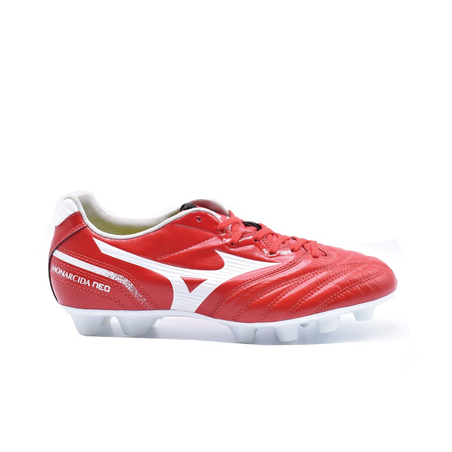 Mizuno Monarcida Neo K-Leather Red/White -Super Wide- รองเท้าฟุตบอล สตั๊ด หนังจิงโจ้ มิซูโน่ หน้ากว้าง