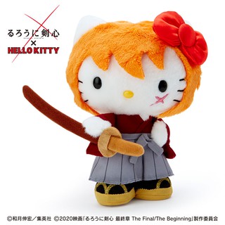 ตุ๊กตา Rurouni Kenshin x Hello Kitty (Limited) ปี 2020 แบบ Himura Kenshin ขนาด 13.5 x 9.5 x 18 ซม.