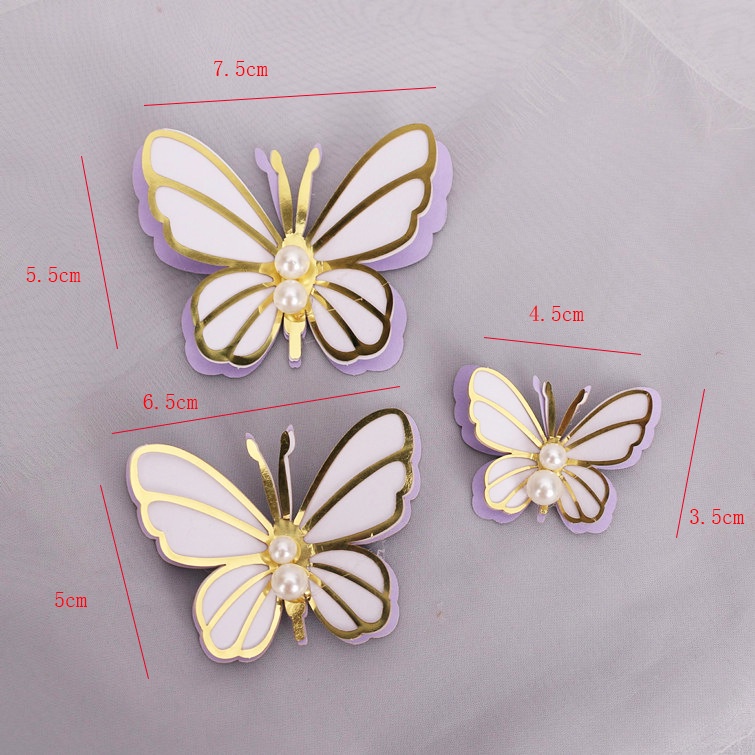 3/10 ชิ้น มุก ผีเสื้อ เค้ก ท็อปเปอร์ ที่มีสีสัน ทรงกลม ใส บอลเค้ก ท็อปเปอร์ ตกแต่งเค้ก สําหรับวันเกิด งานแต่งงาน นางฟ้า ปาร์ตี้ - รูปที่ 5