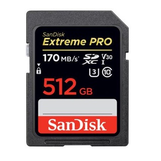 SanDisk Extreme Pro SDXC, SDXXY 512GB,  SanDisk Extreme Pro SDXC, SDXXY 512GB, V30, U3, C10, UHS-I, 170MB/s R, 90M