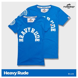 rudedog เสื้อคอกลม ชาย หญิง  รุ่นheavy สีฟ้า