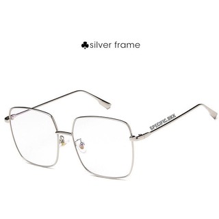 แว่นตากันแดดแฟชั่น ทรงเหลี่ยม สี silver frame