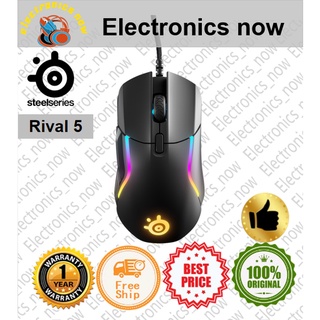 Steelseries เมาส์เล่นเกม 5 Prismsync Rgb และ 9 ปุ่มกดออปติคอล – Fps, Moba, Mmo, Battle Royale – 18,000 Cpi Truemove เซ็นเซอร์แอร์ - สีดํา