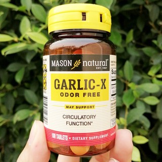 กระเทียมสกัดไร้กลิ่น Garlic 1000 mg 100 Softgels (Mason Natural®) Circulatory Fuction รักษาระดับคอเลสเตอรอล ลดไขมัน