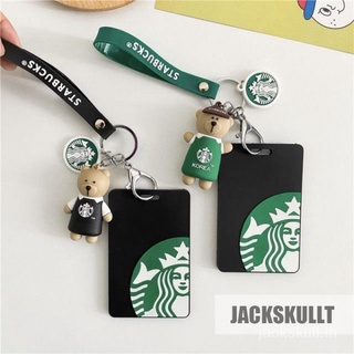 Starbucks Card Holder+ ที่ใส่การ์ดน่ารัก ๆ คู่กับพวงกุญแจ ที่ห้อยบัตรพนักงาน พวงกุญแจใส่บัตร พวงกุญแจบัตร บัตรนักเรียน ที่ใส่บัตรพนักงาน สายคล้องบัตรพนักงาน