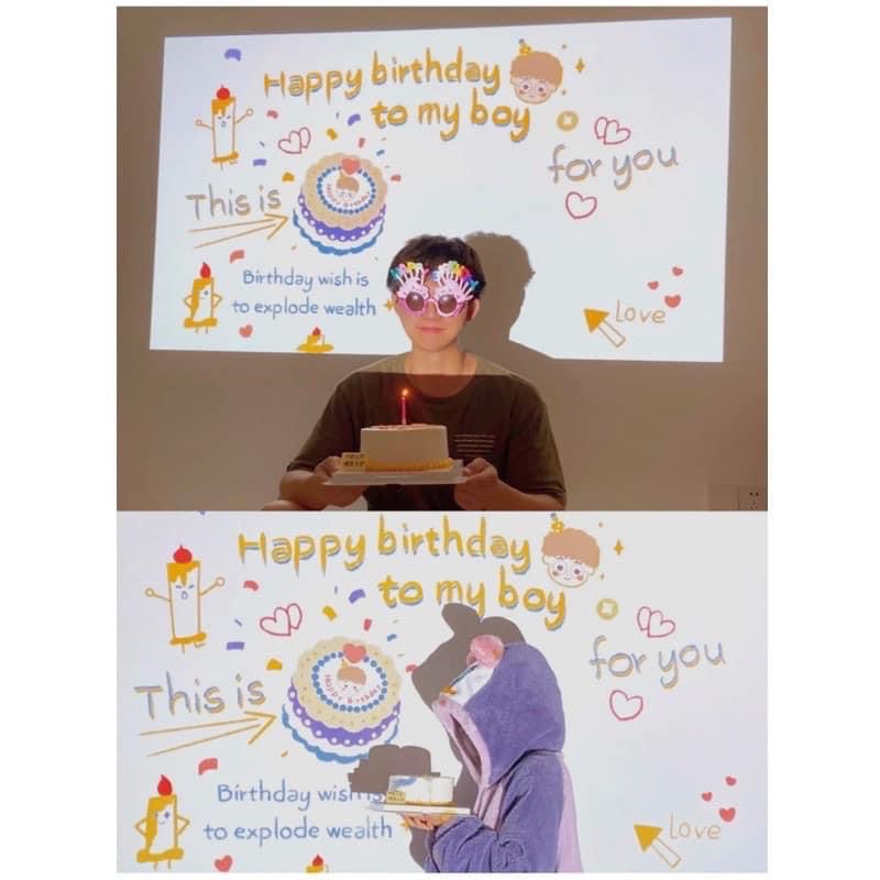 📣📣พร้อมส่ง มินิโปรเจคเตอร์ โปรเจคเตอร์วันเกิด Happy Birthday Projector เซอร์ไพรซ์🎉🎂