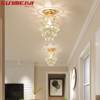 Sunmeiyi โคมไฟ LED คริสตัลสไตล์โมเดิร์นสําหรับติดตกแต่งเพดานห้องนอนห้องนั่งเล่น