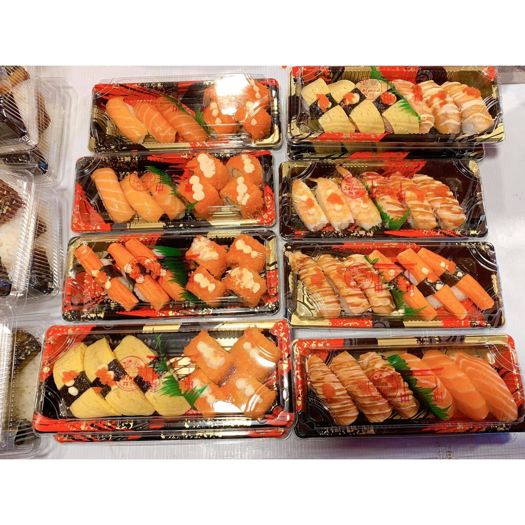 [ยกลังพร้อมฝา200-400ชุด] กล่องซูชิ ถาดซูชิ อาหารญี่ปุ่น TakeAway Sashimi ถาดซาซิมิ ถาดแซลม่อน Salmon พลาสติก thefoodbox