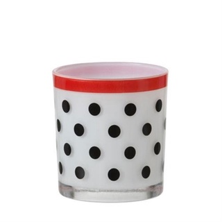 [สินค้าพร้อมส่งในไทย] อุปกรณ์ตกแต่งเทียนหอม Votive Hodle Red With Black Polka Dots