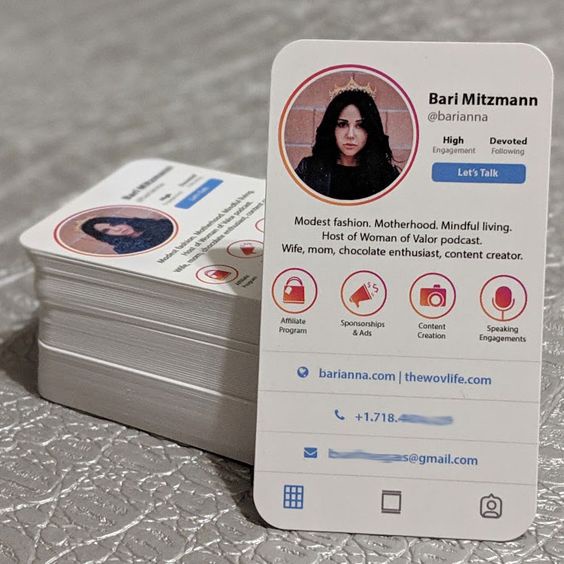 INSTAGRAM MODEL NAME CARD // UNIQUE NAME CARD // PRINT NAME CARD // CUSTOM NAME CARD // NAME CARD