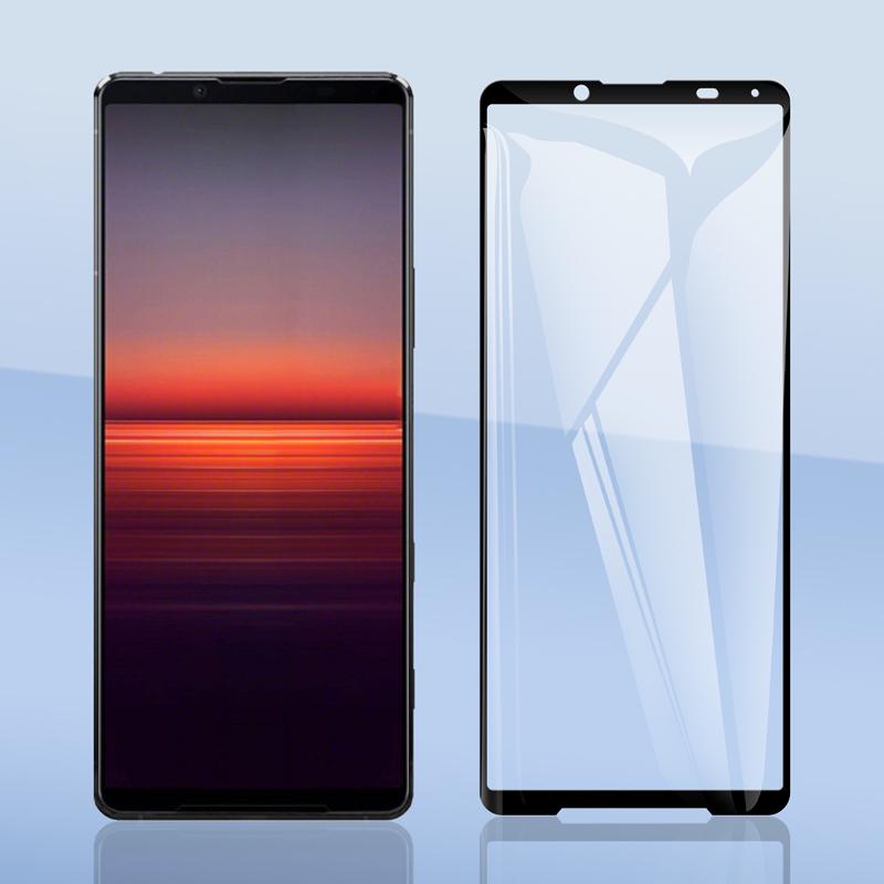 กระจกนิรภัยแบบเต็มหน้าจอสําหรับ Sony Xperia 5 II 5ii 6.1 "9H 2.5D Ultra Thin Premium โทรศัพท์ป้องกัน