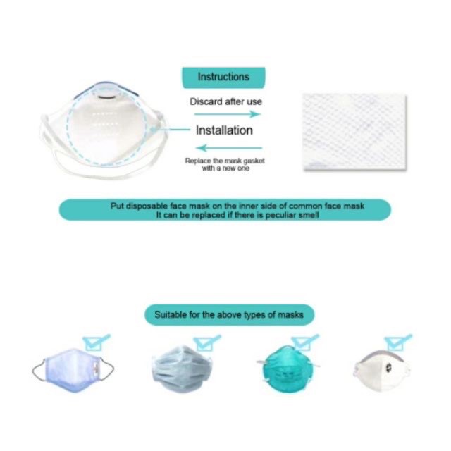 แผ่นกรองหน้ากาก ฝุ่น เชื้อโรค ไวรัส เกรดหนา3ชั้น (100แผ่น/ห่อ) - รูปที่ 4