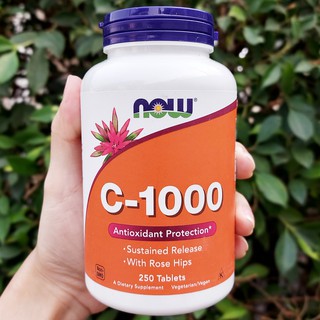 C-1000 Sustained Release With Rose Hips 250Tablets (Now Foods®) วิตามินซี ผสมสารสกัดจากผลกุหลาบป่า เสริมสร้างภูมิคุ้มกัน