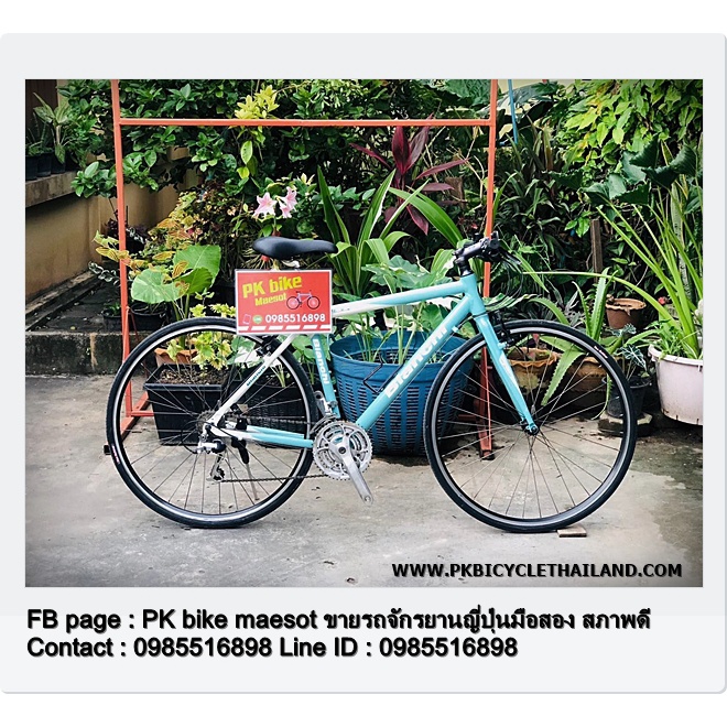 จักรยานไฮบริด เก่าญี่ปุ่น ยี่ห้อ Bianchi Roma2 แท้ ไซส์ 51 cm สีขาวเขียวสวยๆ เฟรมอะลู (M)
