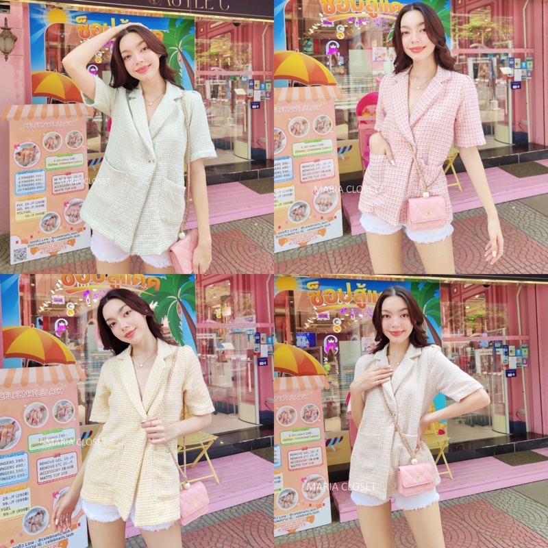 ✨ป้าย Maria Closet เสื้อเบลเซอร์ผ้าทวีด มีซับใน สวยมาก