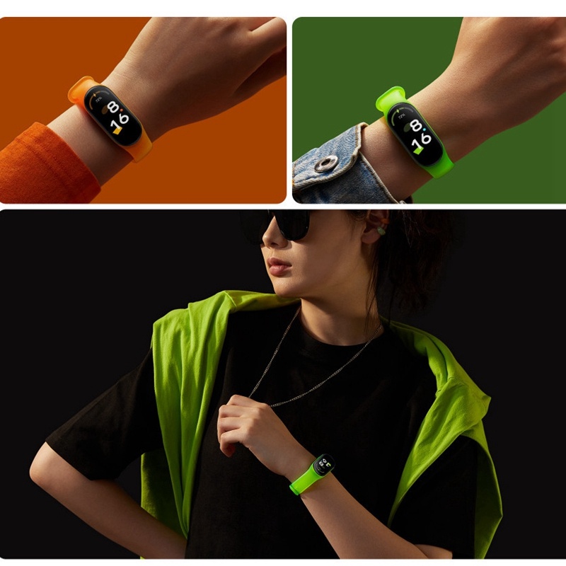 สายรัดข้อมือซิลิโคนเรืองแสง สําหรับ Xiaomi Mi Band 7 6 5 Miband 7 6 5 - รูปที่ 7