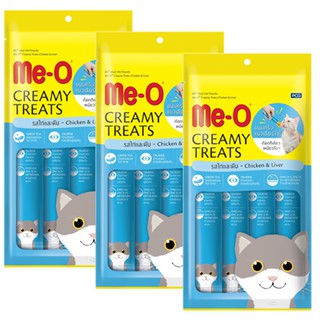 ขนมแมวเลีย มีโอ รสไก่และตับ 60 กรัม (3 ห่อ) Me-O Cat Treat Chicken and Liver Flavor 60g (3 units)