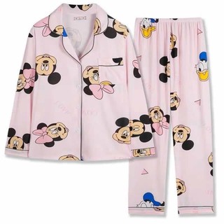 Cartoon Mickey Mouse Print Pajama Sets Sleepwear(Pink)