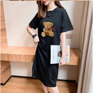 ใหม่ ดุดันใส่สบายไม่เกรงใจใคร แฟชั่นชุดเดรสแขนสั้นยึดหยุ่นผ้านุ่มแซงทุกเสื้อผ้าแฟชั่น