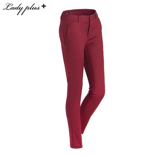 Lady Plus กางเกงขายาว | Long Pants 3002PL กางเกงทำงาน กางเกงทรงสลิม สีแดงไวน์